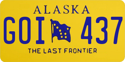 AK license plate GOI437