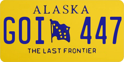 AK license plate GOI447