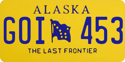 AK license plate GOI453