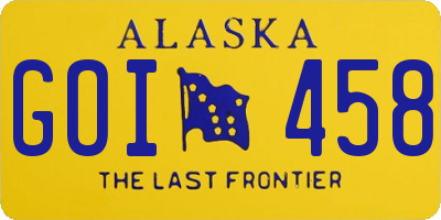 AK license plate GOI458