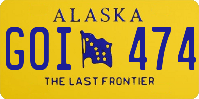 AK license plate GOI474