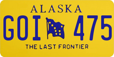AK license plate GOI475