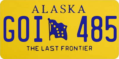 AK license plate GOI485