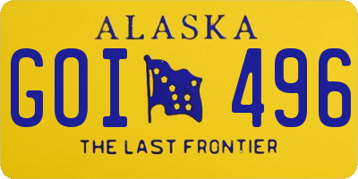 AK license plate GOI496