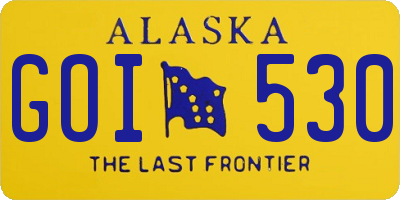 AK license plate GOI530