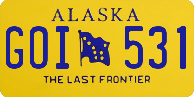 AK license plate GOI531