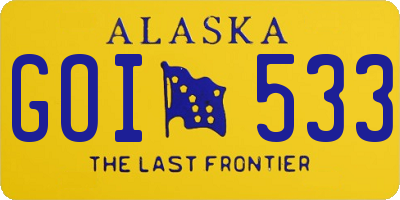AK license plate GOI533