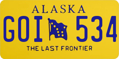 AK license plate GOI534