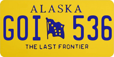 AK license plate GOI536