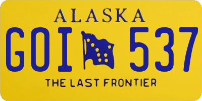 AK license plate GOI537