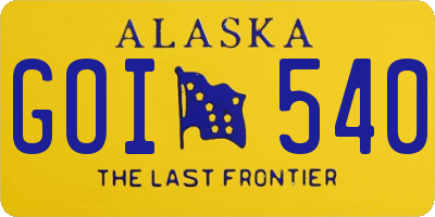 AK license plate GOI540