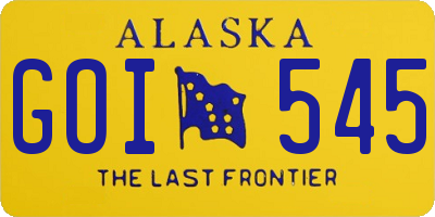 AK license plate GOI545