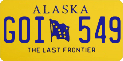 AK license plate GOI549