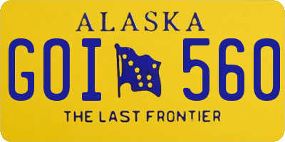 AK license plate GOI560