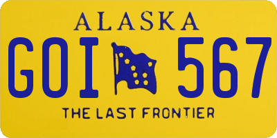 AK license plate GOI567