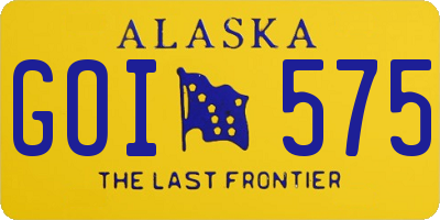 AK license plate GOI575