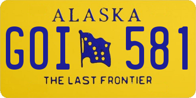 AK license plate GOI581