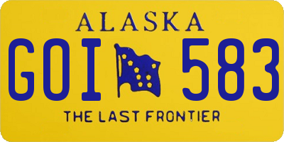 AK license plate GOI583
