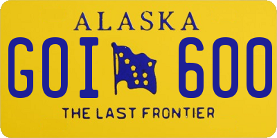 AK license plate GOI600