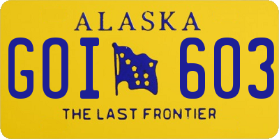 AK license plate GOI603