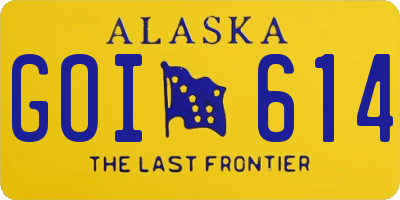 AK license plate GOI614