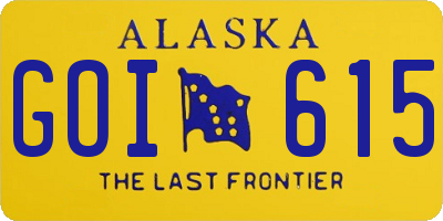 AK license plate GOI615