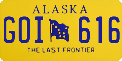 AK license plate GOI616