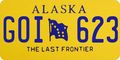 AK license plate GOI623