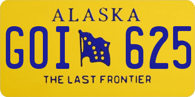 AK license plate GOI625