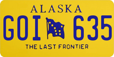 AK license plate GOI635