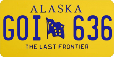 AK license plate GOI636