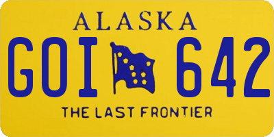 AK license plate GOI642