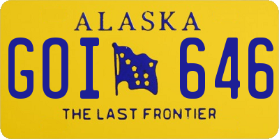 AK license plate GOI646