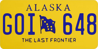 AK license plate GOI648