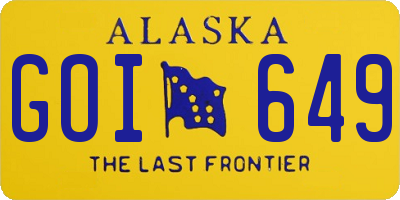 AK license plate GOI649
