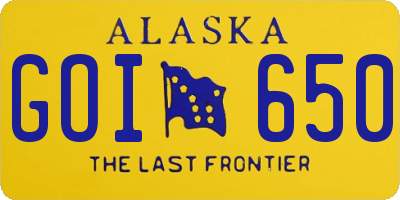 AK license plate GOI650