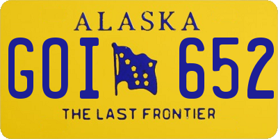AK license plate GOI652