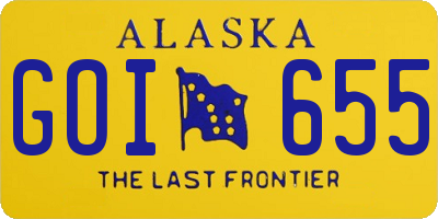 AK license plate GOI655