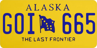 AK license plate GOI665
