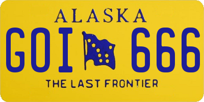 AK license plate GOI666