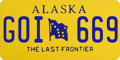 AK license plate GOI669
