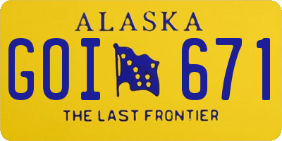 AK license plate GOI671