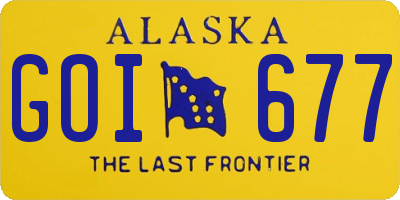 AK license plate GOI677