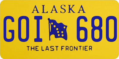 AK license plate GOI680