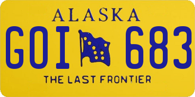 AK license plate GOI683
