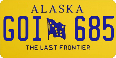 AK license plate GOI685