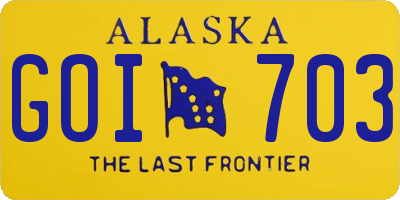 AK license plate GOI703