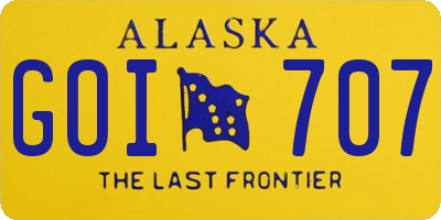 AK license plate GOI707