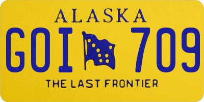 AK license plate GOI709