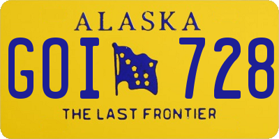 AK license plate GOI728